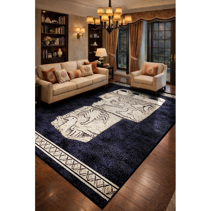 Tapis vert tissé à motif floral lavable Mosso, 2'6" x 9'10"