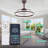 Jucel 24" Modern Smart Reversible Ceiling Fan with Light and APP Control, 6-Speed Dimmable LED Fan Lights-1747394825