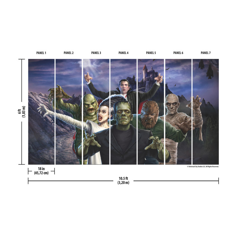 Papier peint adhésif Universal Monsters par RoomMates