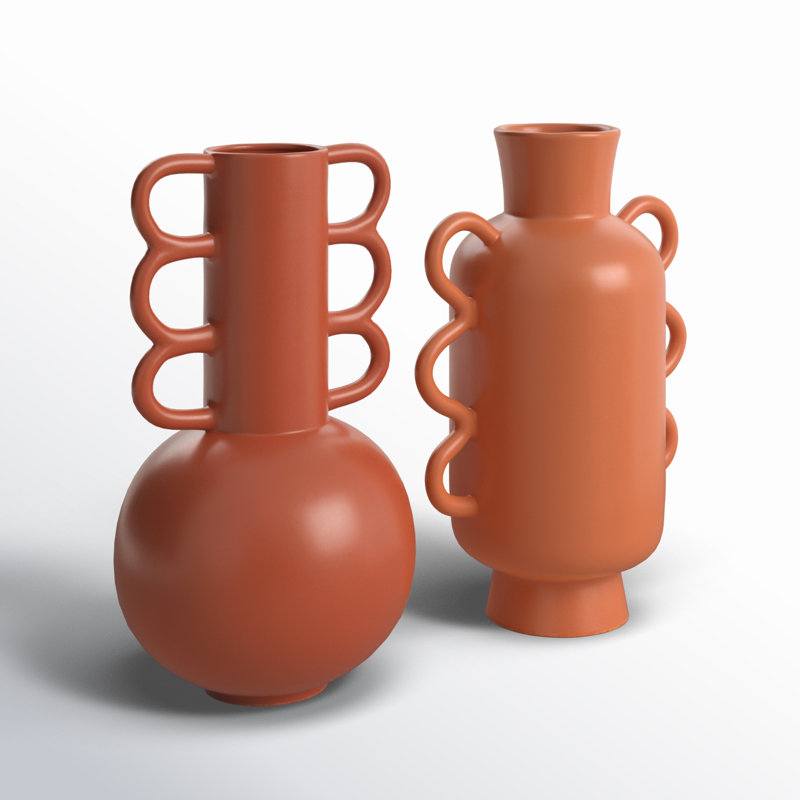 Vase de table Edicott, Brun / Orange