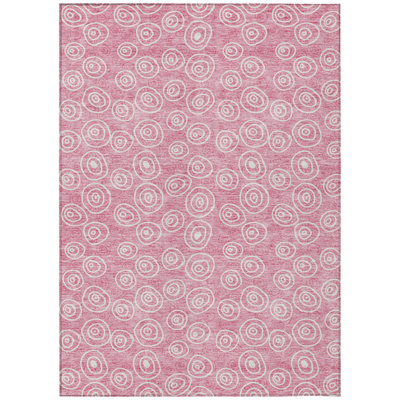 3' X 5' Ivory Geometric Washable Indoor Outdoor Area Rug