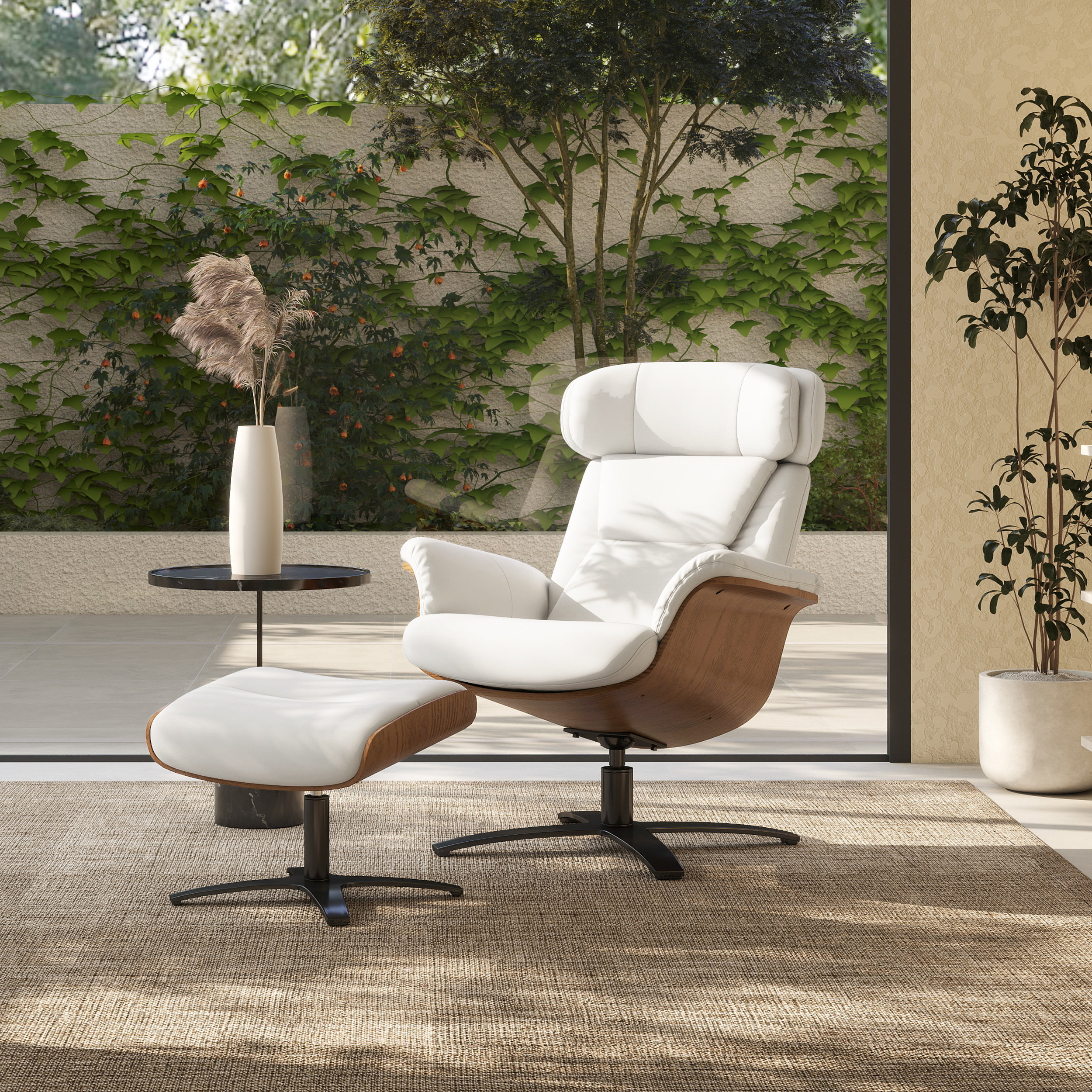 Revolving Recliner Silas Lounge Chair With Footrest Rocker Lounge