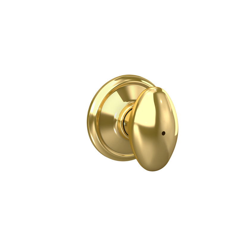 Siena Bed and Bath Lock Knob, Bright Brass