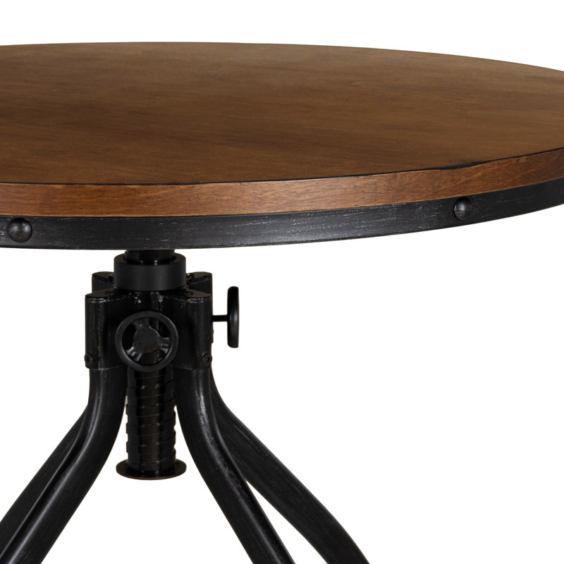 Kerome 5-piece Adjustable Round Bar Stool Set, Brown
