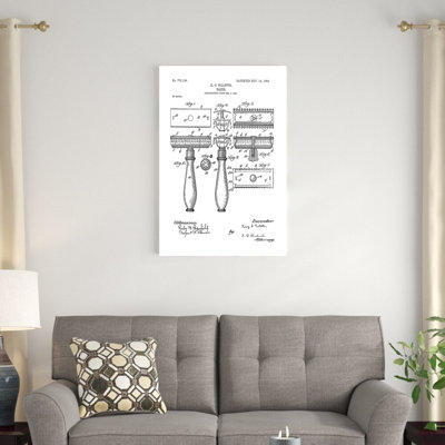 «Bath Time Patents III» par Studio W - reproduction sur toile tendue
