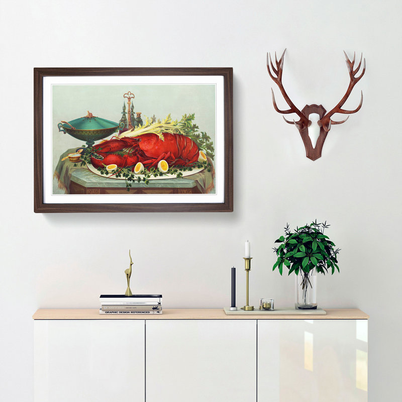 Still Life with Lobster - Framed Print, Walnut Framed, 48cm H x 65cm W x 2cm D
