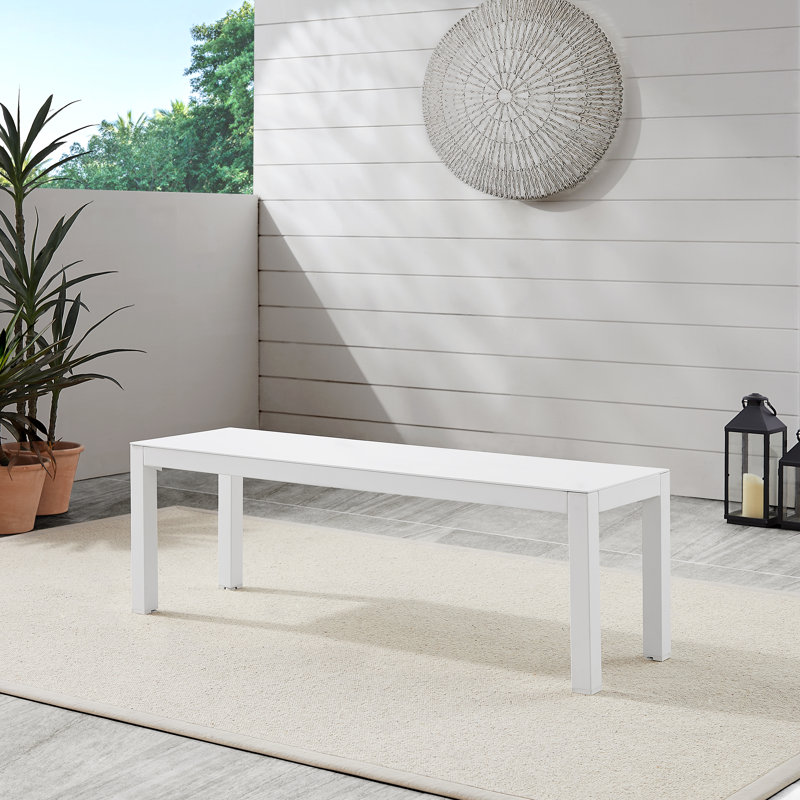 Banc de salle à manger en aluminium Armando, Blanc