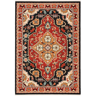 Tapis rouge / brun Oaklynn