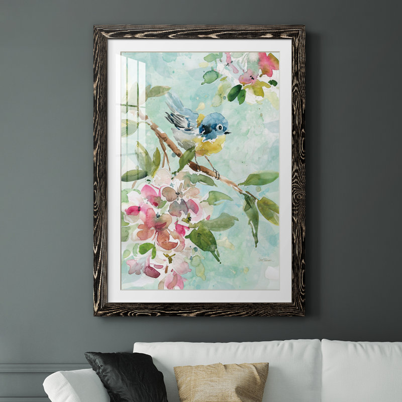 Asbury Garden Song I - peinture encadrée, H 31 po x l 44 po x P 1 po, Toile encadrée noire