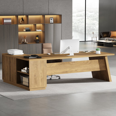 Bureau de direction en L avec tiroirs