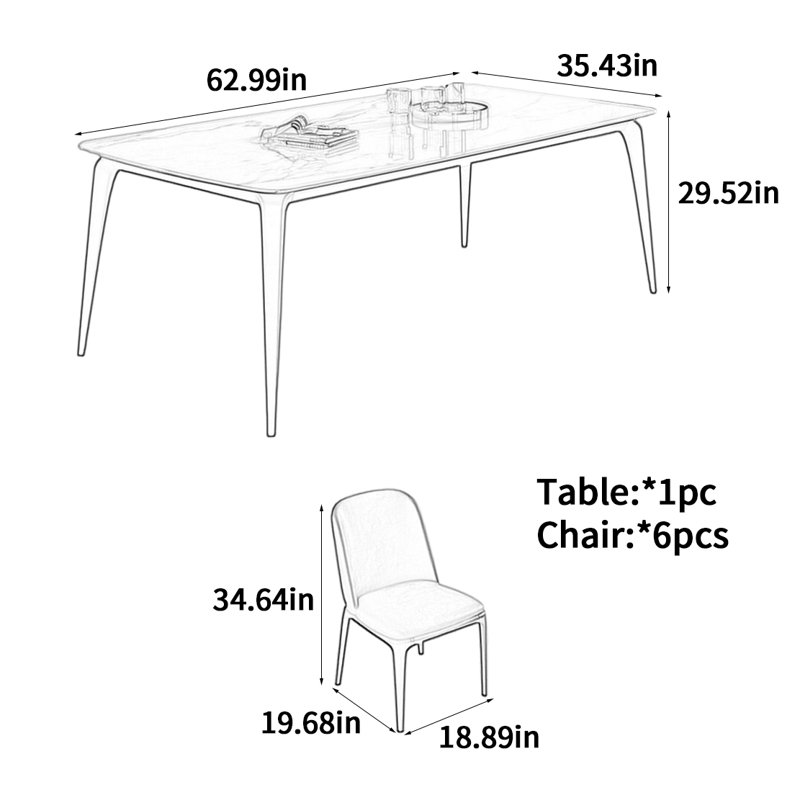 Simple Rock Slab Dining Table, 7