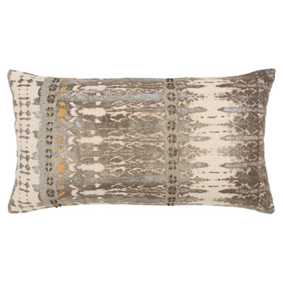 Coussin lombaire gris et beige