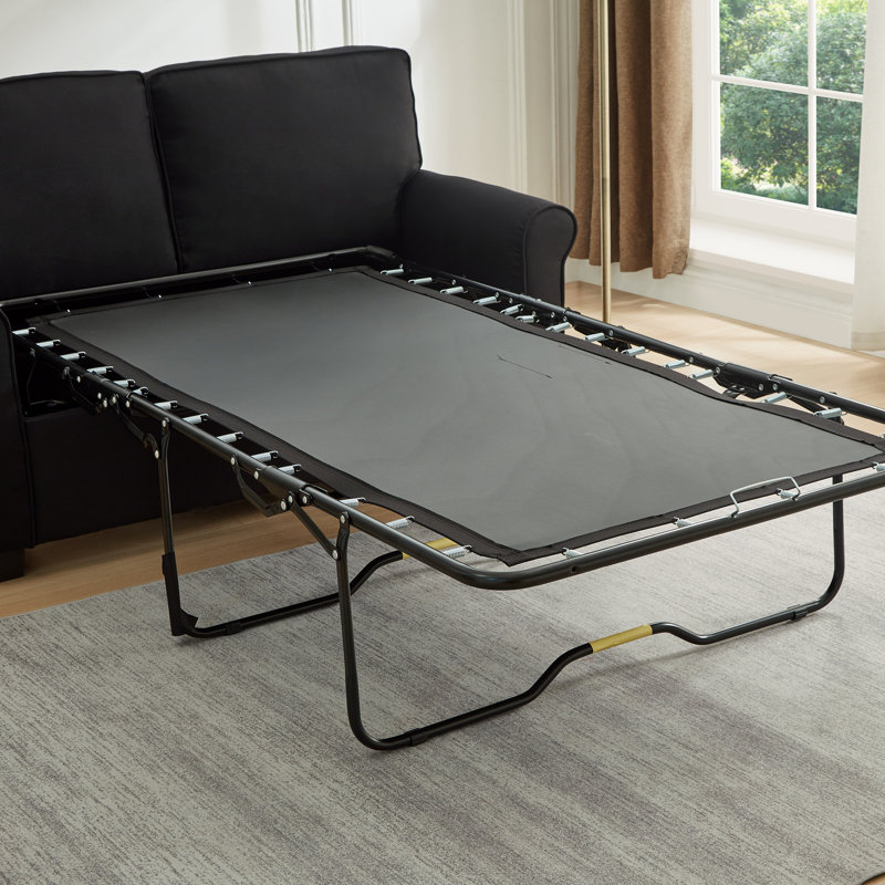 Canapé-lit rembourré 57 po avec matelas en mousse à mémoire de forme Thaminah, Noir