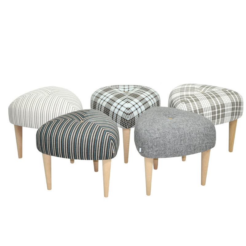 Solid + Manufactured Wood Accent Stool, Multi-coloured