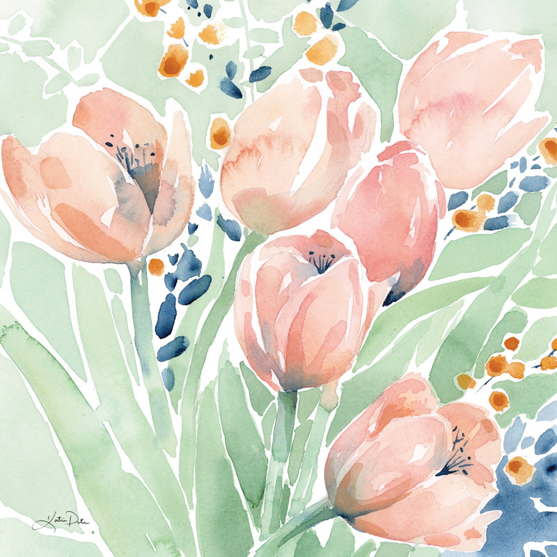 Tulip Spray by Katrina Pete - Wrapped Canvas Painting, 51cm H x 51cm W