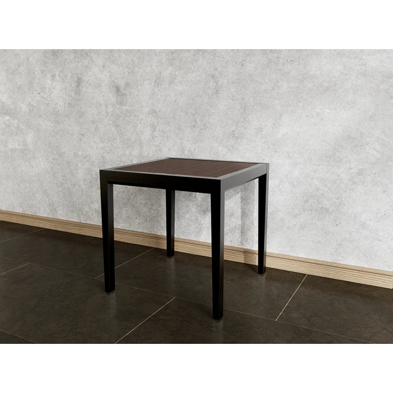 Brooklyn Earthen Twill End Table, Riftwood Walnut, Black