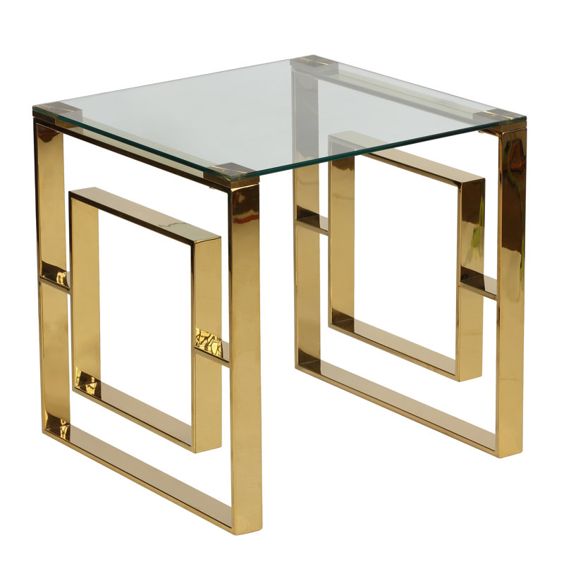 Table de bout en verre Hartzke