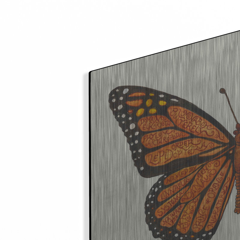 Art mural en métal Rosalind Wheeler «Monarch Butterfly» par Andrea Strongwater, H 12 po x l 16 po