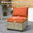 3-Piece Armless Outdoor Pe Wicker Patio Chair Set With 2 Multifunctional Ottomans And Cushions-934814124