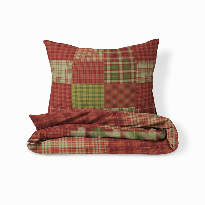 Ensemble de housse de couette et insert 3 pièces en microfibre brune, Housse de couette simple + 2 taies d'oreiller