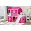Lit mezzanine double avec tente et tour rose Slide