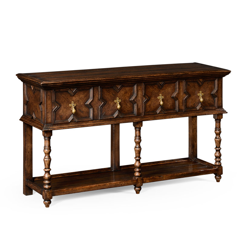 Sherwood Oak 64'' Solid Wood Sideboard, Tudor Oak Dark Brown