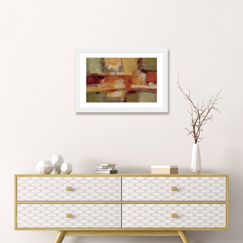 Été aire de jeu par Silvia Vassileva - reproduction d'art, H 24 po x l 32 po x P 1 po, Encadré par un papier blanc