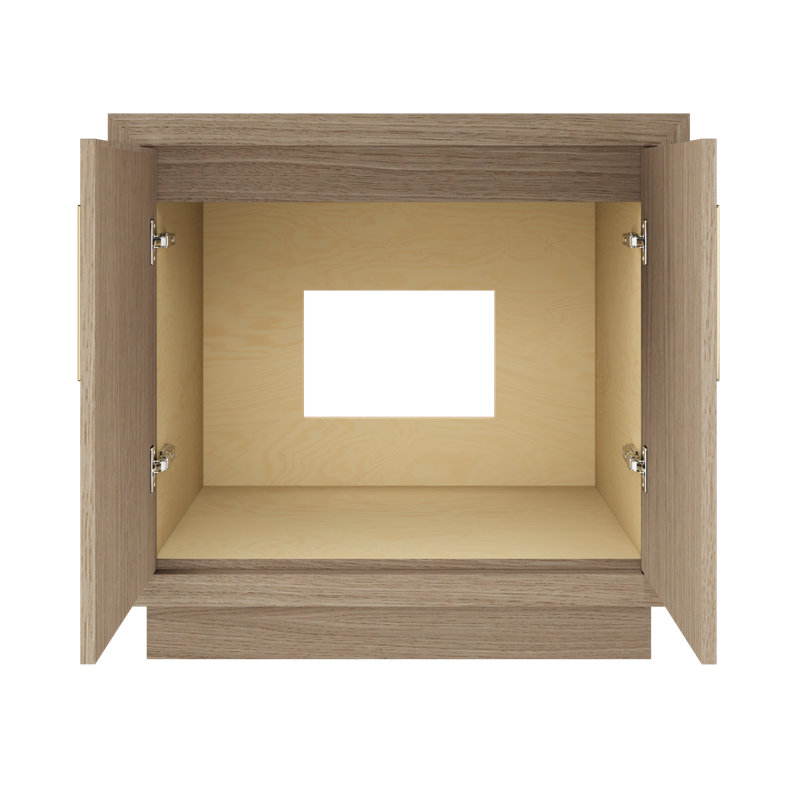 Meuble-lavabo simple Avalon, Patine naturelle, 36", Or satiné