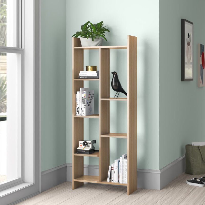 Krista 406.4cm H x 160.53cm W Standard Bookcase, Oak