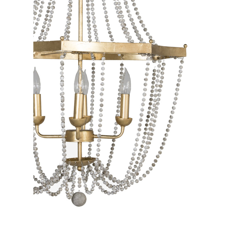 Whitney 4 - Light Candle Style Empire Chandelier with Beaded Accents