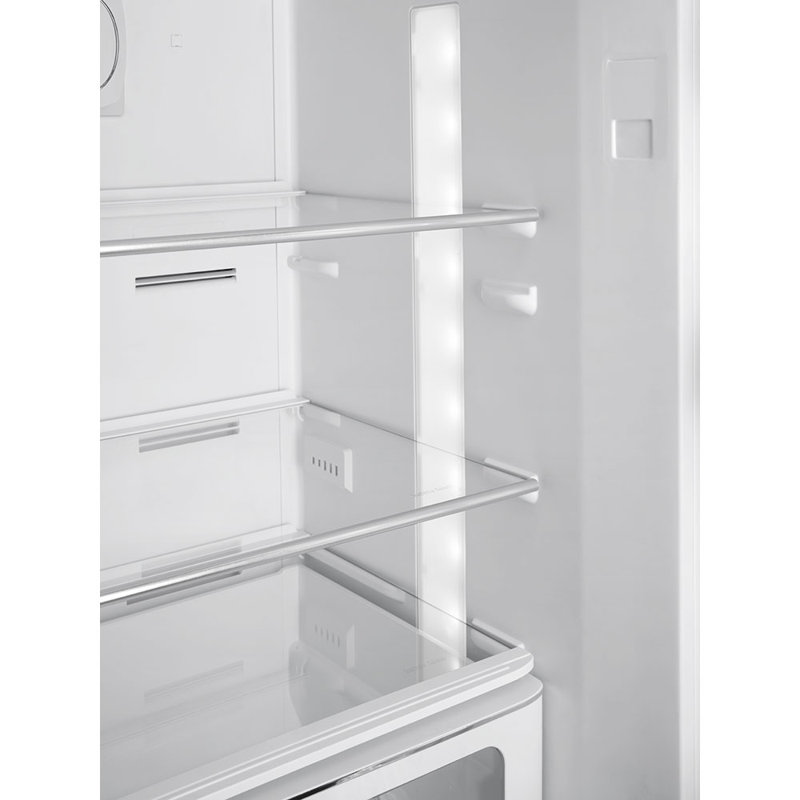 SMEG 50s Style 24" Bottom Freezer 12.8 cu. ft. Energy Star Refrigerator, Right, Cream