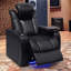 Fauteuil inclinable électrique 37,8 po Nappa à grain supérieur noir - DEL RVB, charge intelligente, entièrement réglable