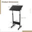 Podium de bureau mobile avec roulettes, hauteur réglable et bureau pivotant à 360 ° - Lutrin portatif pour ordinateur portable, de présentation et de bureau