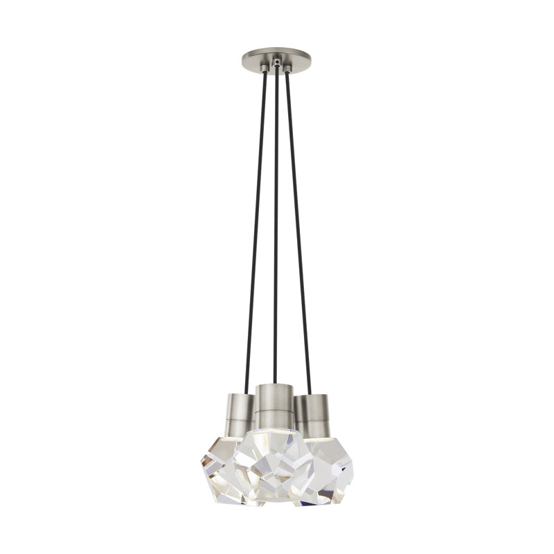 Kira 3 - Light LED Pendant, Satin Nickel/Black