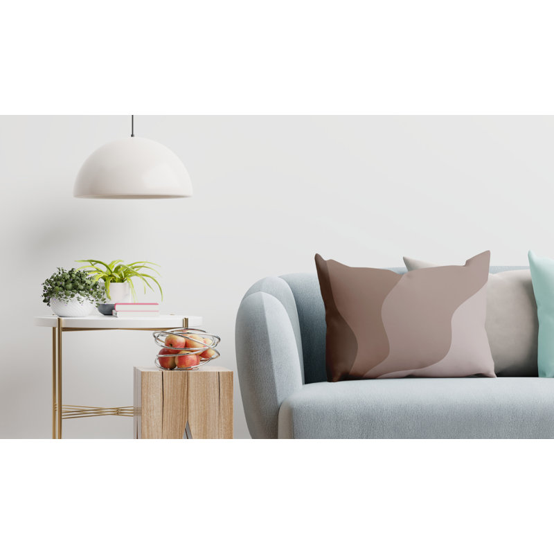 Coussin décoratif intérieur / extérieur Bunko Abstract, Beige, 14 po x 20 po, Rectangle