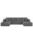 Spacious U-shaped Sectionals, Modern Corduroy Sleeper, Dark Gray