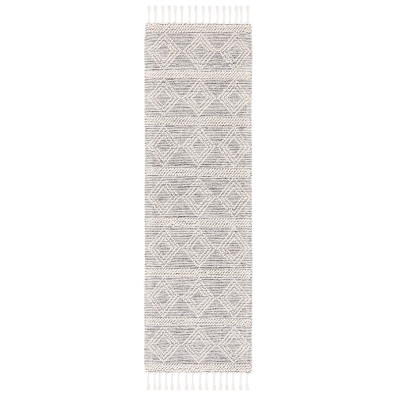 Natura Flat Weave Wool Geometric Rug, Runner 2'3" x 8'