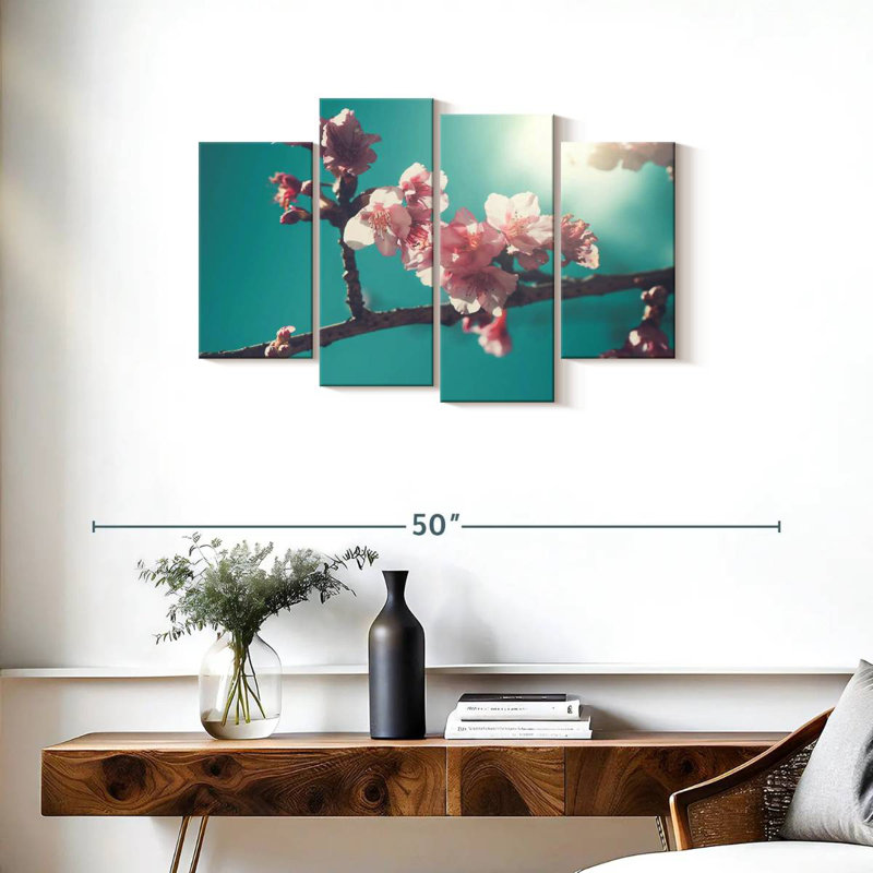 Harnek Shimmering Sakura Flowers, 22'' H x 36'' W