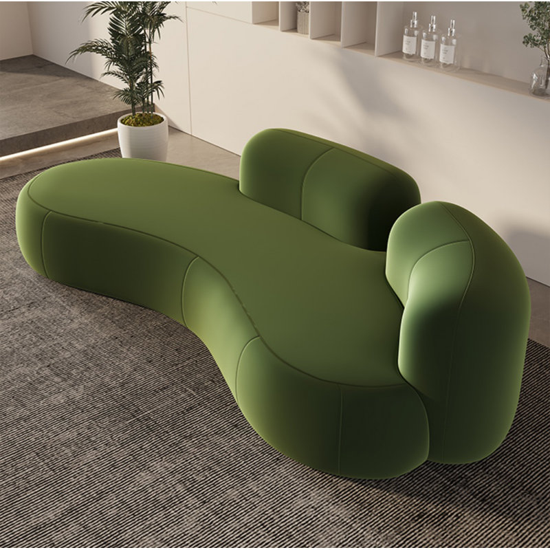 Haely Upholstered Sofa, Olive, 27.5" H x 90.5" W x 35.4" D