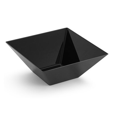 Black Square Plastic Serving Bowls (3 qt.)