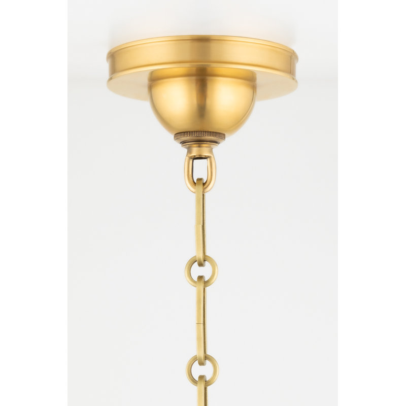 Cambridge 6 Light Chandelier By Mark D. Sikes, Aged Brass/Darkest Blue