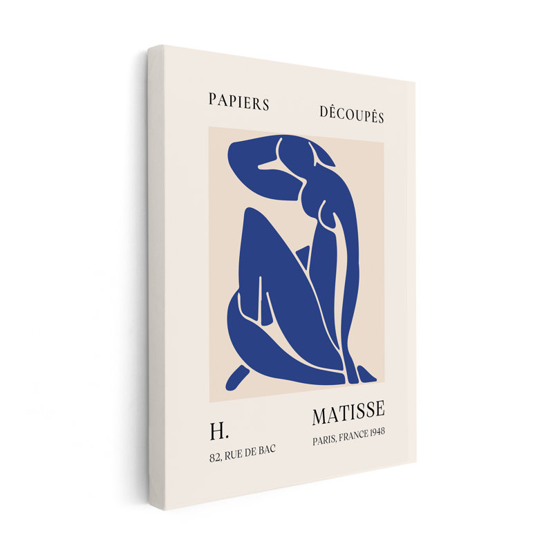 Henri Matisse - Blue Nude II No2, H 11 po x l 14 po, Canevas, Sans cadre