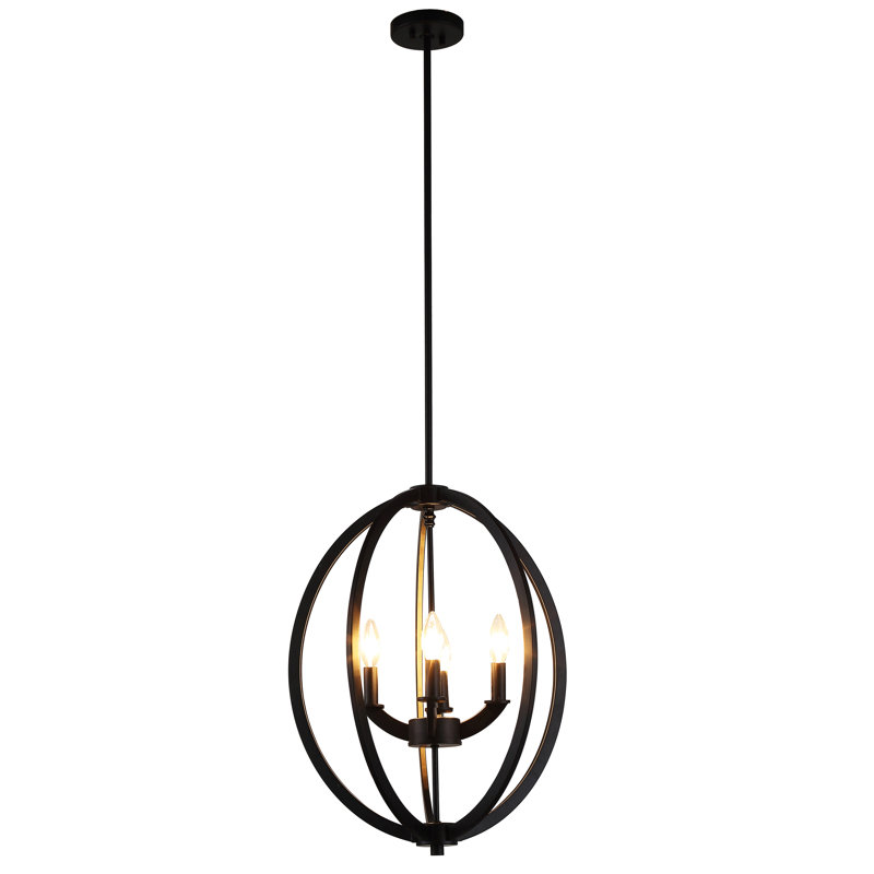 Lustre de globe de style bougie 4 lumières Folkeste