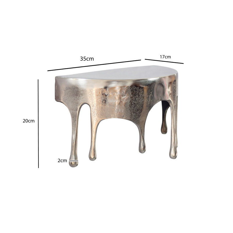 Gold Aluminium Wall Shelf with Drip Design, 20cm H x 35cm L x 17cm D, Silver