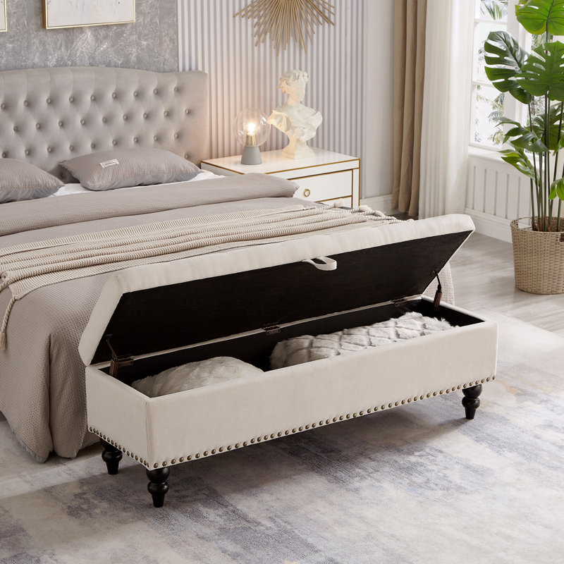 Banc avec repose-pieds 59 po avec rangement