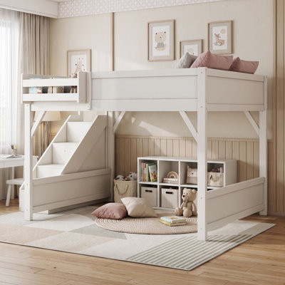 Loft Bed with Built-In Stairs