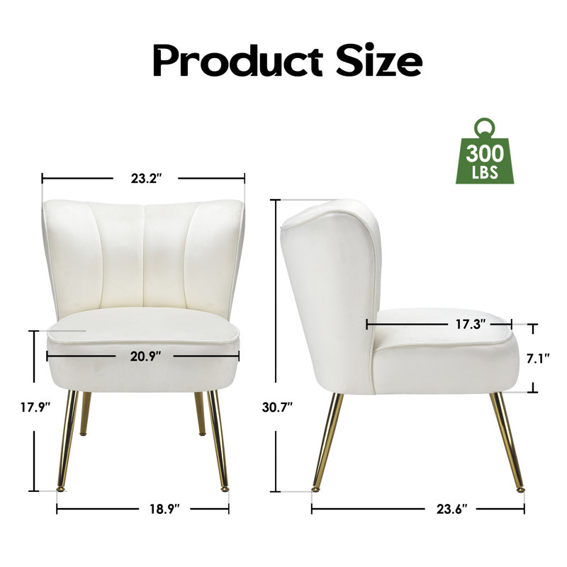 Dutch Velvet Accent Chair With Waist Lumbar, Beige