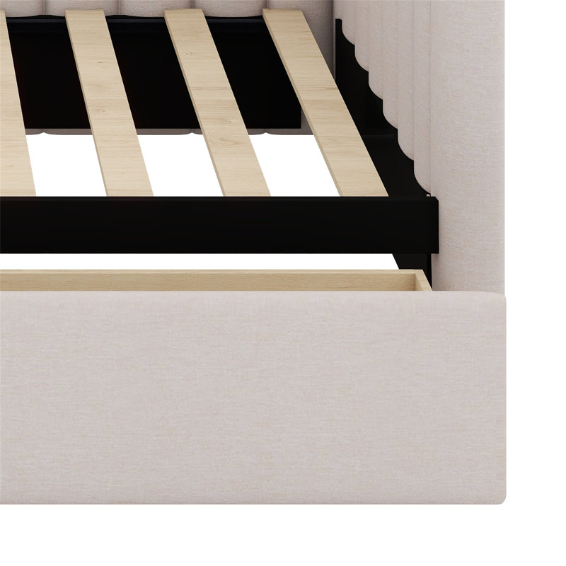 Upholstered Upholstered Bed Storage Bed, Beige