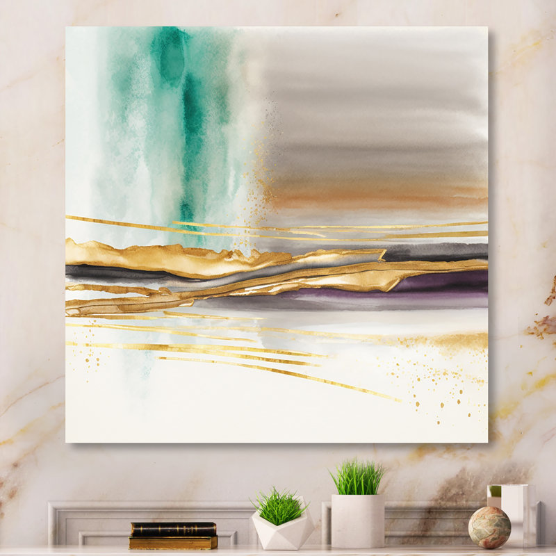 Golden Morning Glory IV - reproduction sur toile, H 36 po x l 36 po x P 1,5 po, Toile tendue
