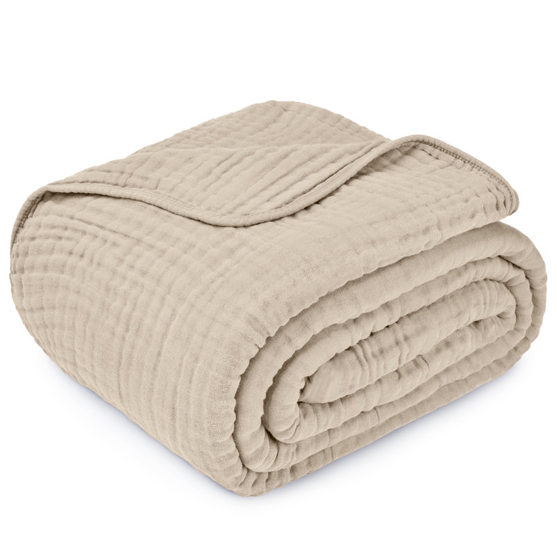 Comfy Cubs Muslin Blanket King, 274 x 229 cm - Soft, Lightweight, Breathable Cotton Blanket - 6-Layered Muslin Fabric, Queen